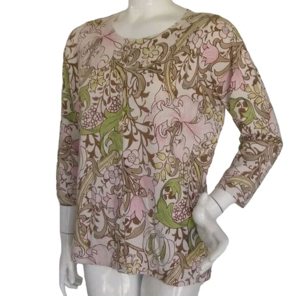 TOMMY BAHAMA Silk Cardigan sweater, XL, Floral, Subtle color, 3/4 sleeves - Picture 4 of 11
